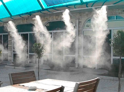 С помощью воздушно-капельного охлаждения можно успешно поддерживать оптимальную температуру воздуха и уровень влажности в помещении.